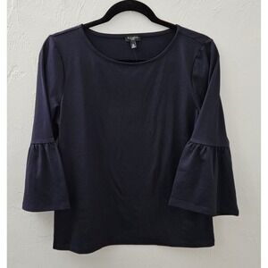 *NEW w/Tags Talbots Blouse Top 3/4 Sleeve Womens Size Medium Petite Mp Navy